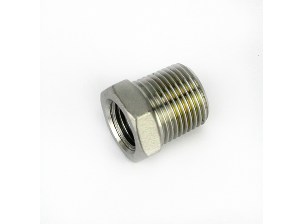 Overgang fra 3/8" til 1/2" gjenger BSP, hunn til hann, rustfri 