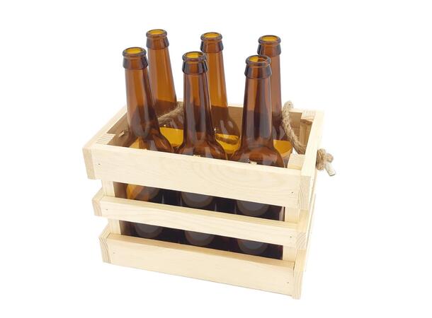 Trekasse for 6 stk 0,5 l flasker med håndtak 