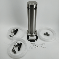 Double Tap Brushed Stainless Font Kit SS Duotight Short shank and Black handle