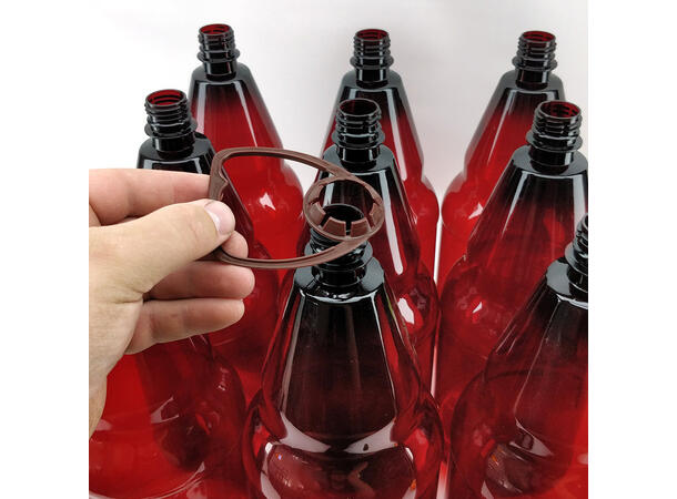 Brune PET-flasker på 2,5 liter, 9 stk.plastflasker til øl