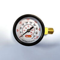 Manometer High Pressure 0-4500 psi for CO2 regulator med 1/4" NPT gjenger