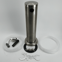 Single Tap Brushed Stainless Font Kit SS Duotight Short shank and Black handle