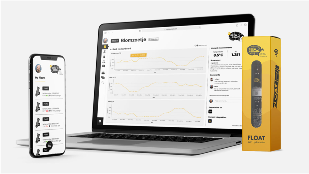 BrewBrain Float Wifi Hydrometer Ølbrygging AS