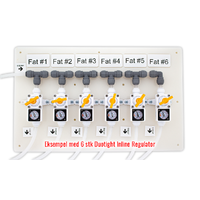 Monteringsbrett med 6x Inline Regulator Bundle med brett, koblinger og slange