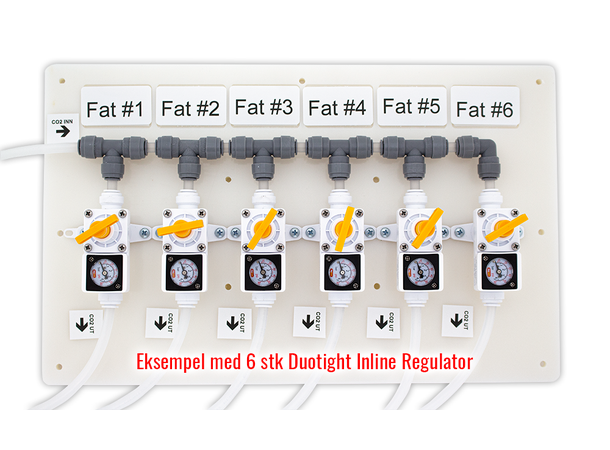 Monteringsbrett med 6x Inline Regulator