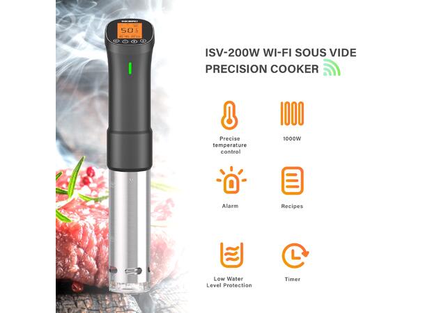 Inkbird Sous Vide Cooker ISV-200W | 1000W, med wifi appstyring