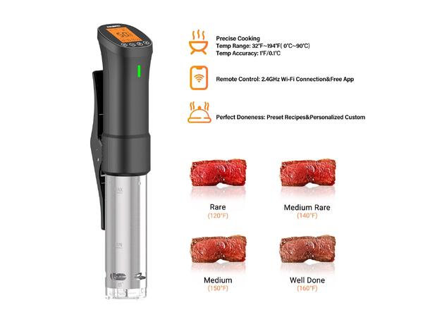 Inkbird Sous Vide Cooker ISV-200W | 1000W, med wifi appstyring