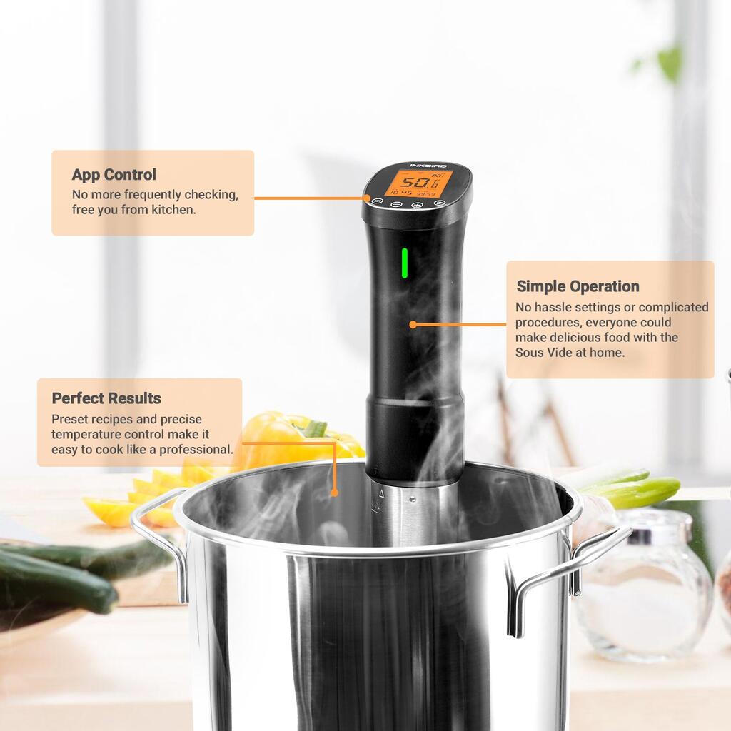 Inkbird Sous Vide Cooker ISV200W 1000W, med wifi appstyring