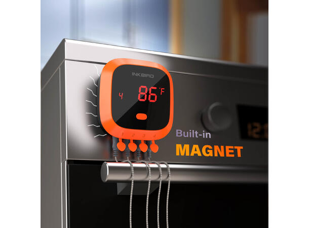 Vanntett BBQ termometer med 4 prober