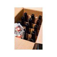 Eske med 15 stk flasker med Patentkork 0,5 liters brune flasker