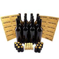 12 stk vinflasker 750ml pakke Inkludert kork, label og hette