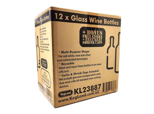 12 stk vinflasker 750ml pakke