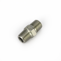 Rörnipple med mutter, 1/4"  BSP rostfritt stål