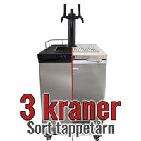 Series X Kegerator 3 kran - sort tårn Kampanjetilbud