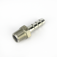 3/8" BSP til 10mm slangenippel rustfritt stål