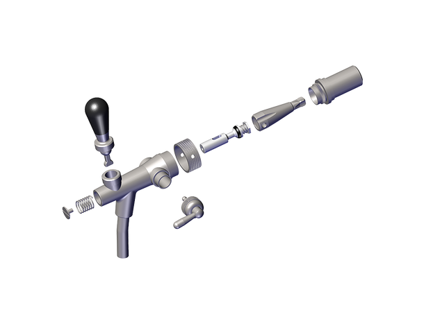 Krombelagt tappekran med flow control