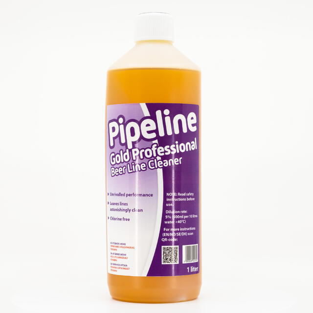 Pipeline Gold Professional 1 liter Klorin-fri rensev&#230;ske for tappelinjer