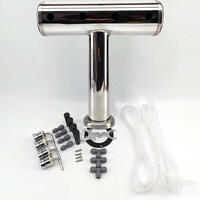 4 Taps T-Bar Brushed Stainless Font Kit stilrent tappetårn for 4 kraner