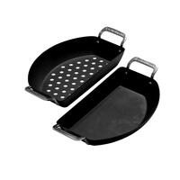 karbon Steel Half Moon Pan sett med to panner