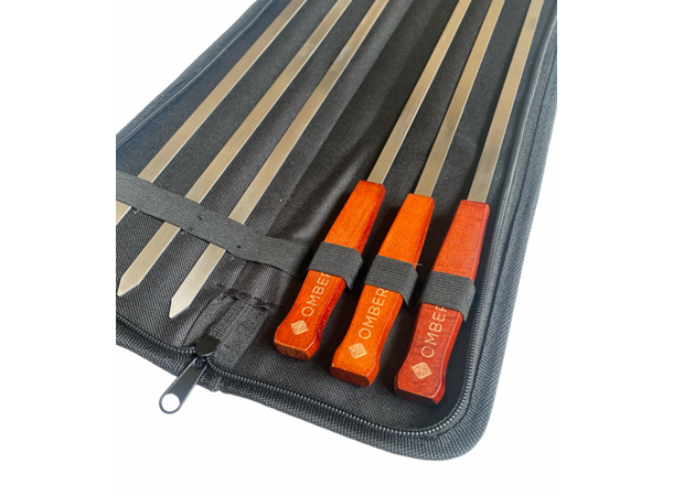 Omberg Brede Grillspyd med håndtak 6 pk