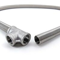 Stainless steel Helix Coil 1m with Tee Perforert slange med T-stykke