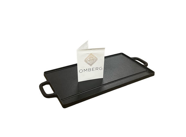Stekeplate støpejern 50,5 x 23 cm vendbar med og uten riller 