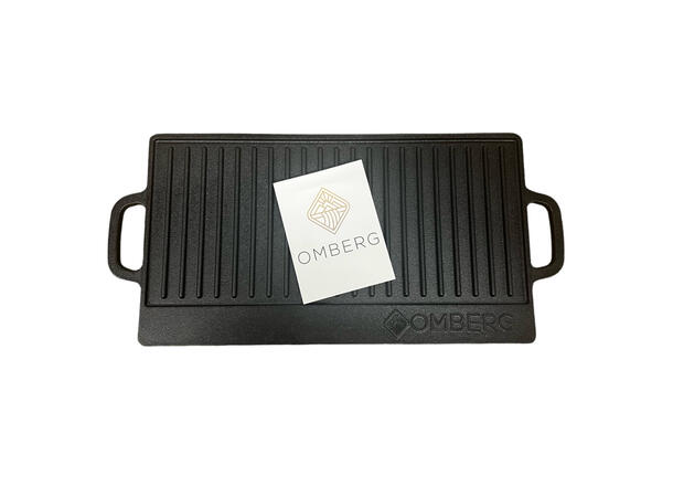 Stekeplate støpejern 50,5 x 23 cm vendbar med og uten riller 