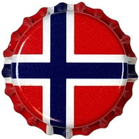 Flaskekapsler Norsk Flagg 100 stk 26mm - 100 stk