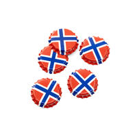 Flaskekapsler Norsk Flagg 26 mm - 100 stk