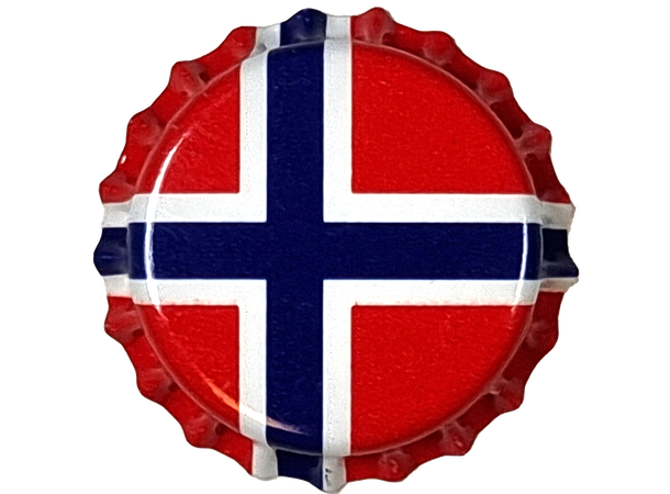 Flaskekapsler norsk flagg 100 stk - 26mm