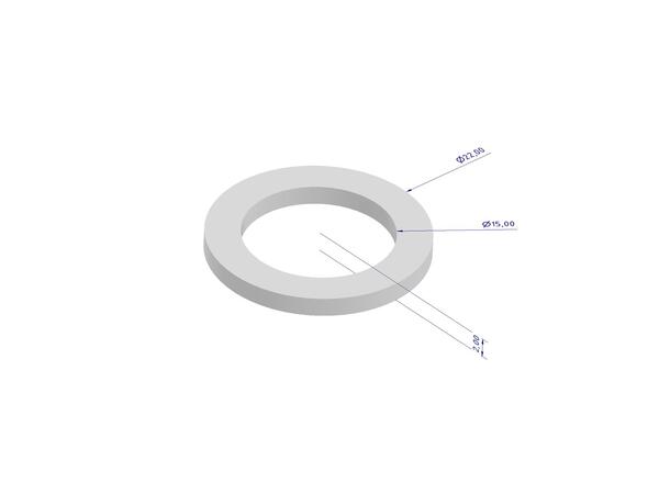 Pakning, 22x15x2mm, 2 stk