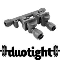 Duotight Manifold 2 uttak med stengeventiler og push-fit