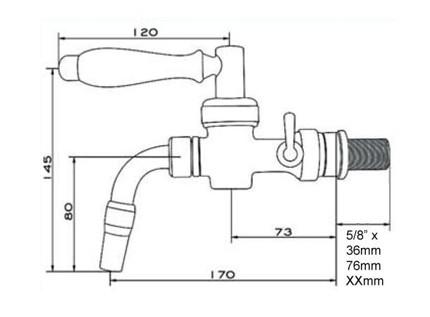 LUKR Nostalgie tap, brass (patina)