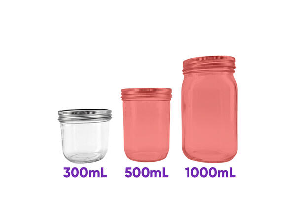 Haul Mason Jar 300ml - 12 stk Wide Mouth
