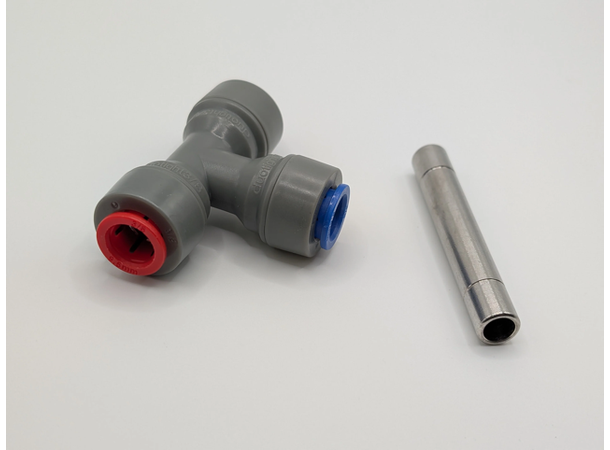 Duotight 9,5mm t-stykke til thermowell, med mellomstykke