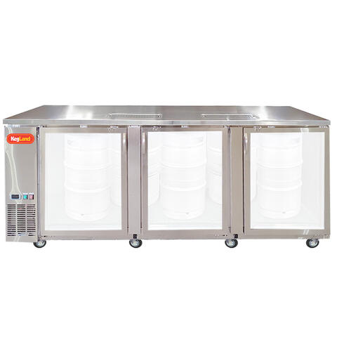 Grand Deluxe 3 Stainless Steel - 20 kegs Stor Kegerator med glassdører