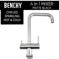 Kitchen Mixer Tap 4-i-1 Rustfritt stål Varmt, kaldt, kjølt og kullsyre vann