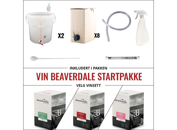 Startpakke for 23L vin inkl vinsett