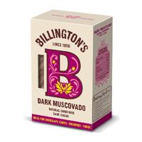 Billington's dark muscovado sukker 500g mørkt, urafinert rørsukker